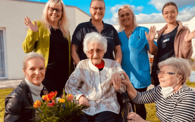 Frühlingsblumen und Sonnenschein zum 101. Geburtstag in Zielitz